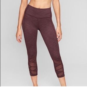 Athleta Women's Purple/Burgundy Jacquard Mantra Cropped Leggings Sz S